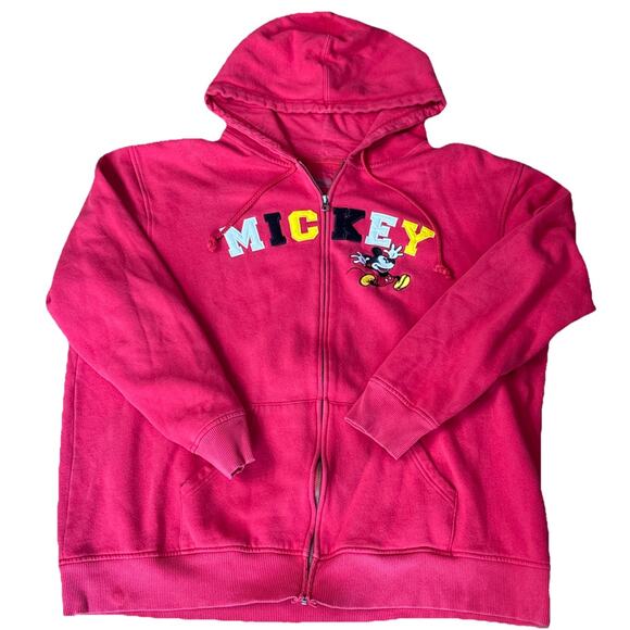 Mickey Mouse Graphic Disney Land Red Full Zip Up Hoodie Sweatshirt‎ Size XXL - Picture 2 of 6